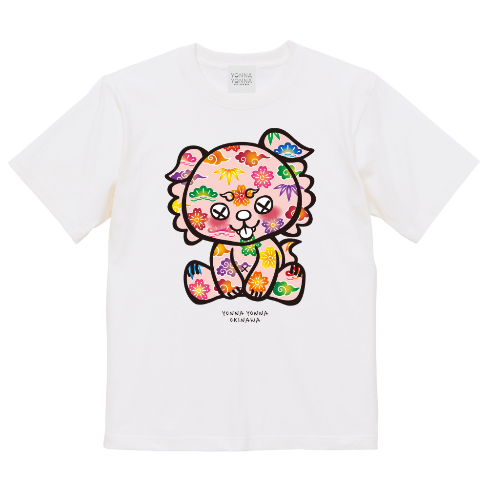 いーちょんシーサー 紅型 ピンク