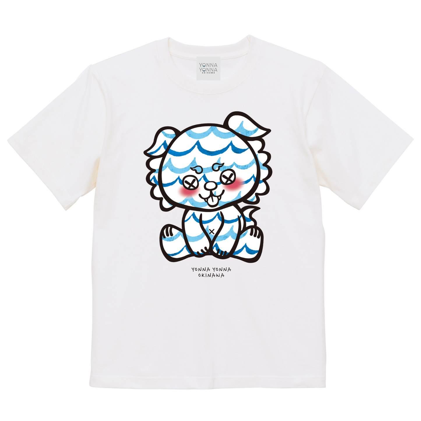 いーちょんシーサー ゆる波ブルー Tシャツ