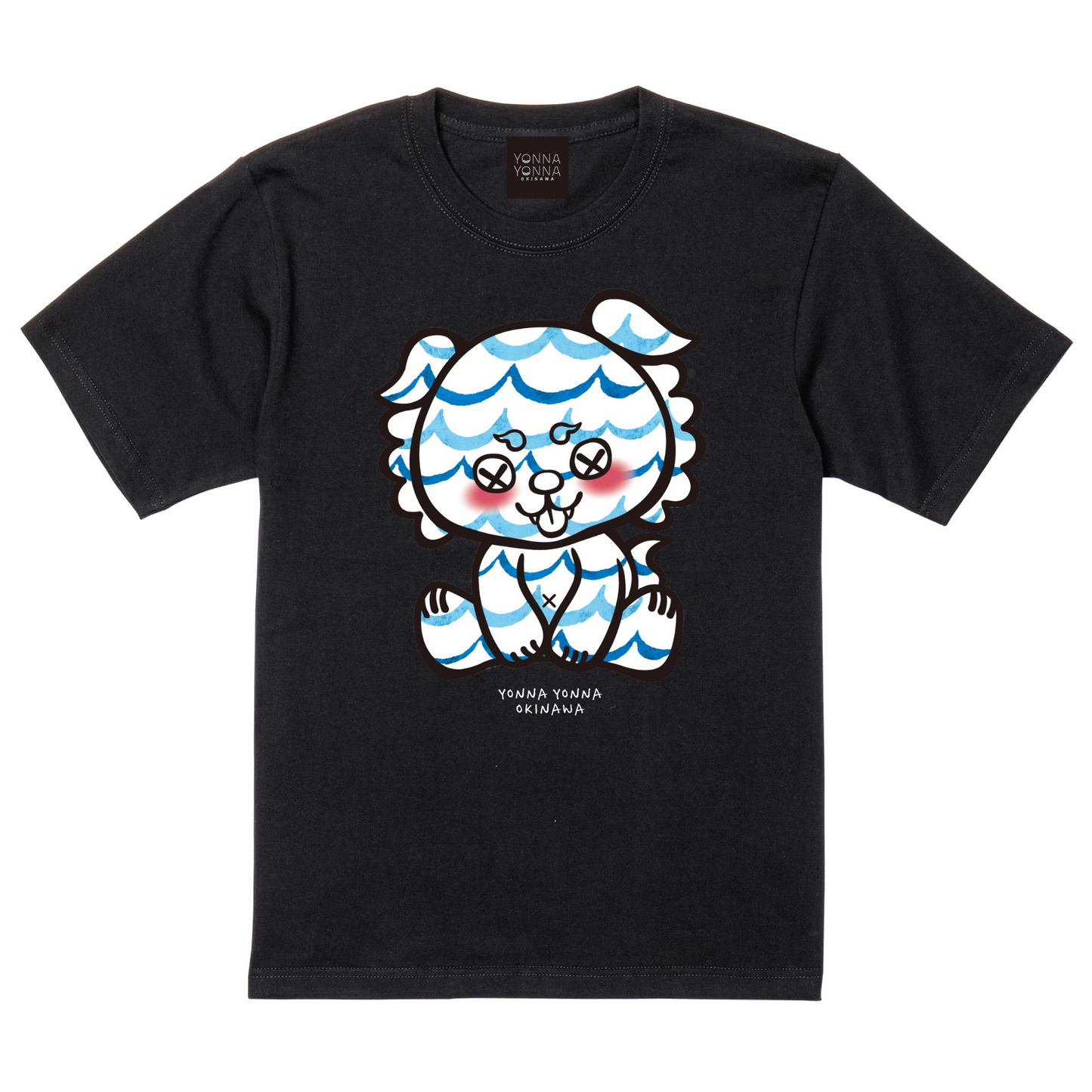 いーちょんシーサー ゆる波ブルー Tシャツ