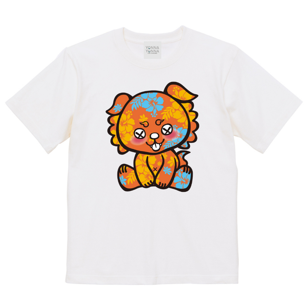 いーちょんシーサー オレンジハイビスカス Tシャツ
