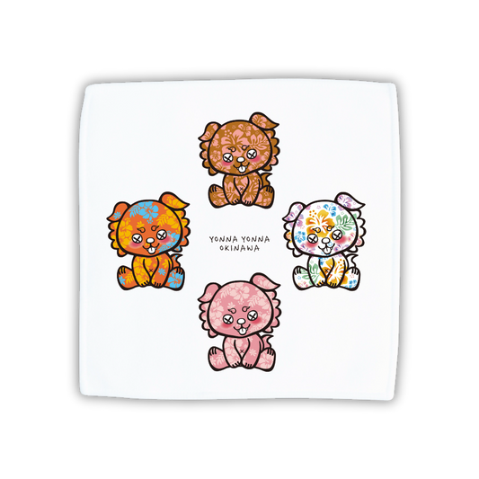 いーちょんシーサー ハイビスカス4種 ハンドタオル