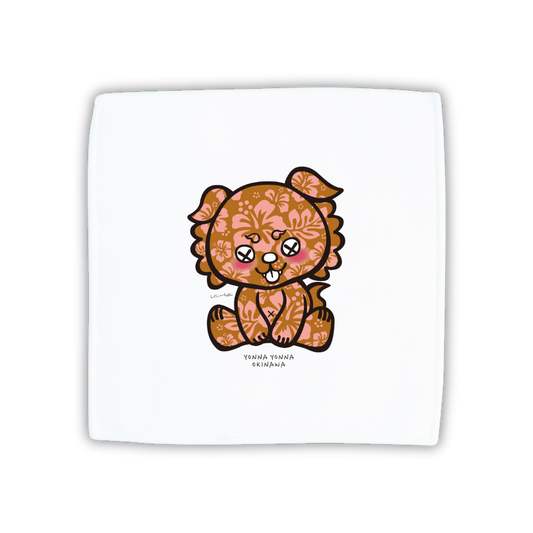 いーちょんシーサー 日焼けハイビスカス ハンドタオル