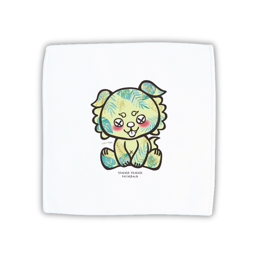 いーちょんシーサー リーフグリーン ハンドタオル