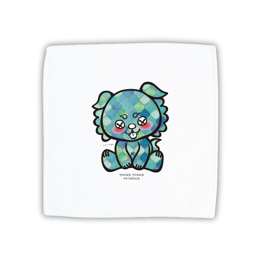 いーちょんシーサー ブルータイル ハンドタオル