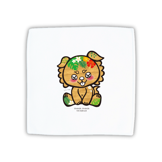 いーちょんシーサー 南国ウッド ハンドタオル