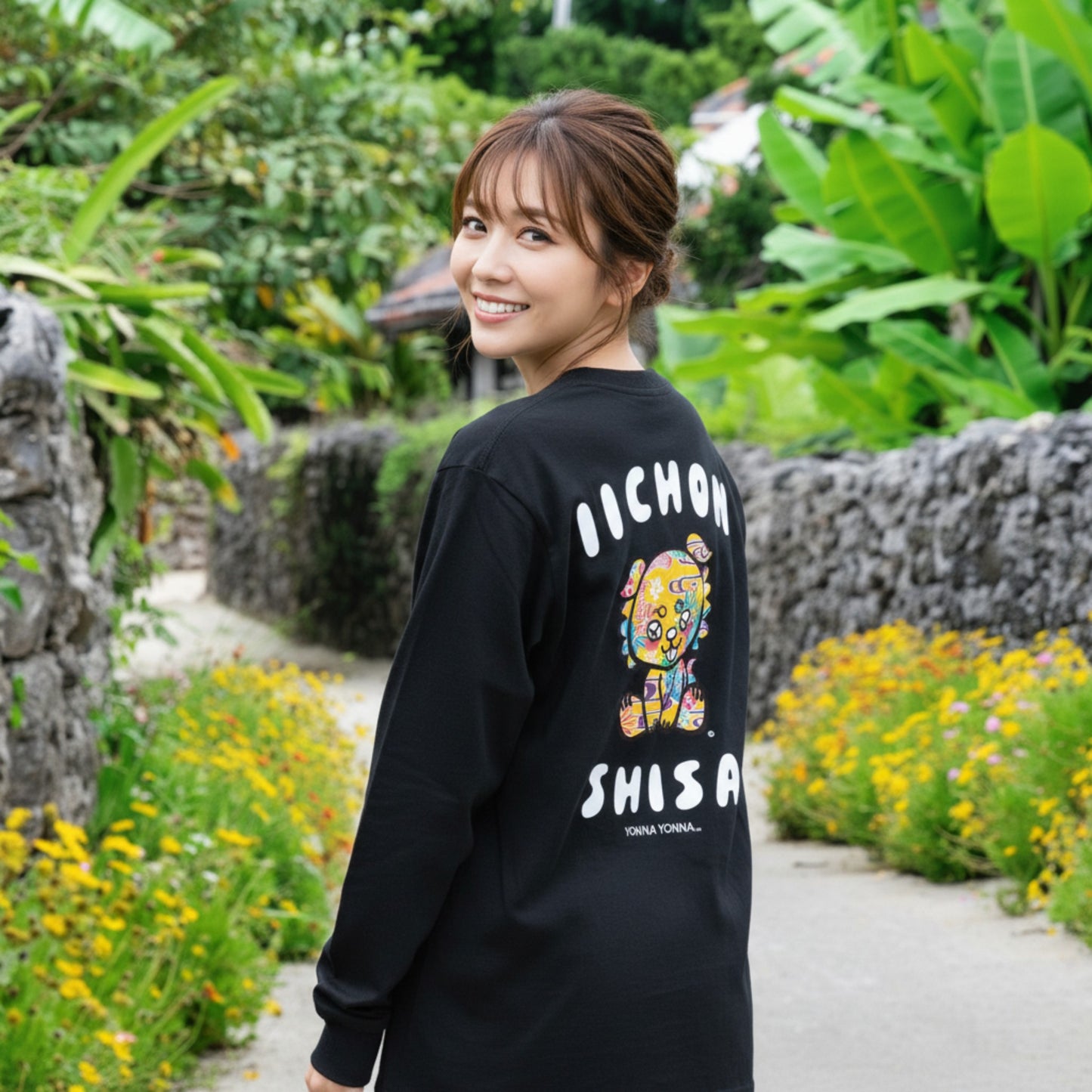 いーちょんシーサー びんろー relaxロンT