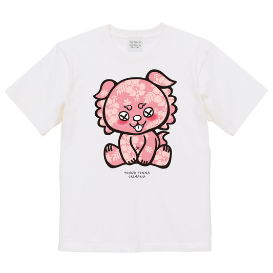 いーちょんシーサー ピンク ハイビスカス