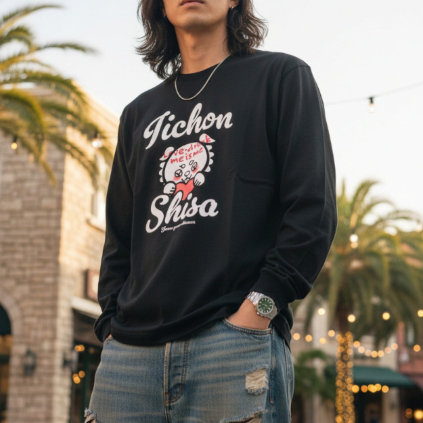 Be Love Drunk いーちょんシーサーロンT（長袖Tシャツ）